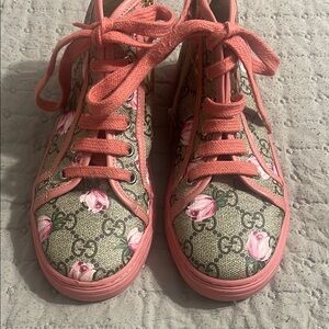 Gucci Pink Floral Kids Sneakers